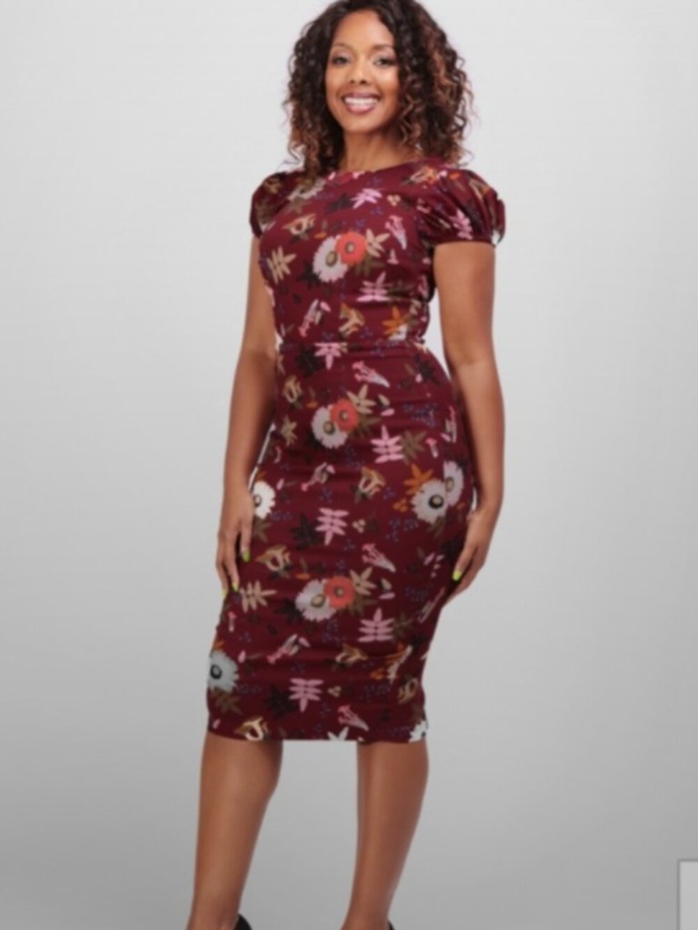 Collectif Forest Floor Mushroom Pencil Dress